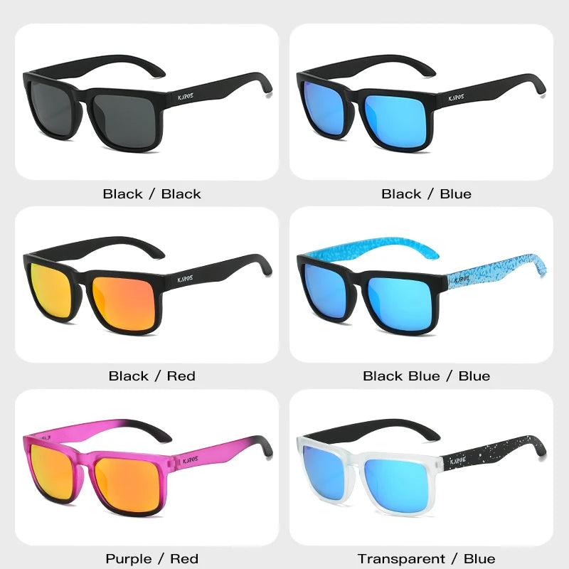Gafas de sol cuadradas polarizadas - UV400, montura de PC, lente de espejo, 6 colores, unisex