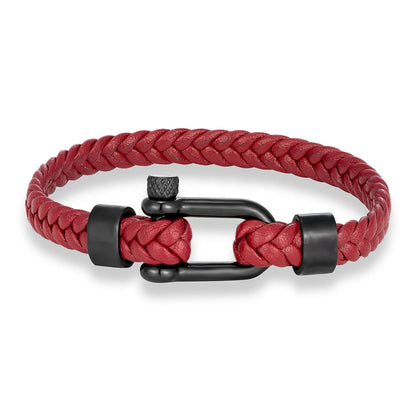 Minimalist Leather Bracelet - Magnetic Clasp, Stainless Steel