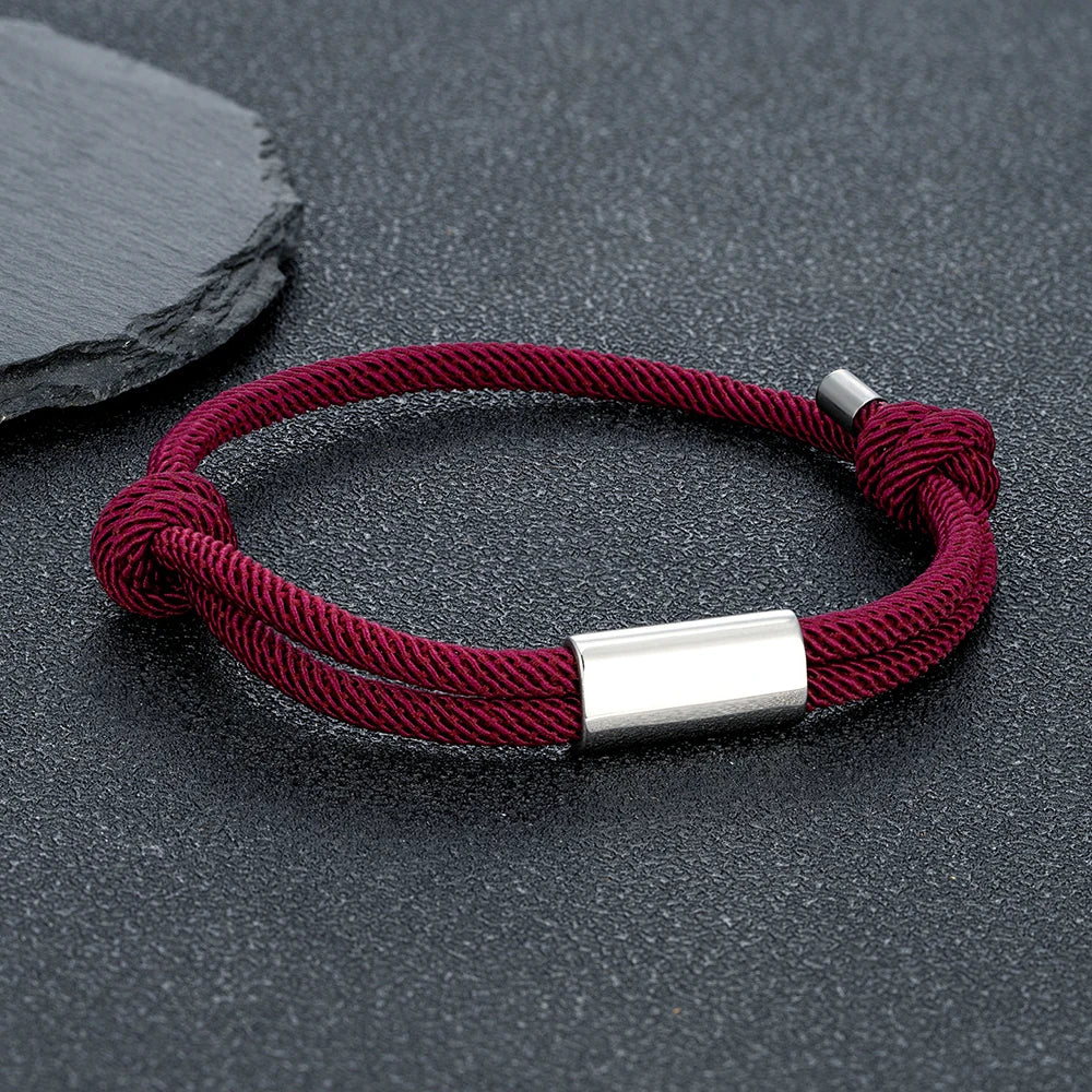 Pulsera de cuerda personalizada – Grabado de nombre personalizado | Náutica Boho Unisex