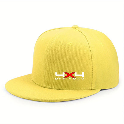 Solid Color Snapback Hat - Adjustable Flat Brim Hip-Hop Trucker Cap Unisex