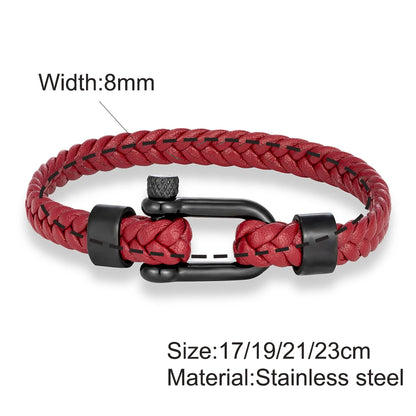 Minimalist Leather Bracelet - Magnetic Clasp, Stainless Steel