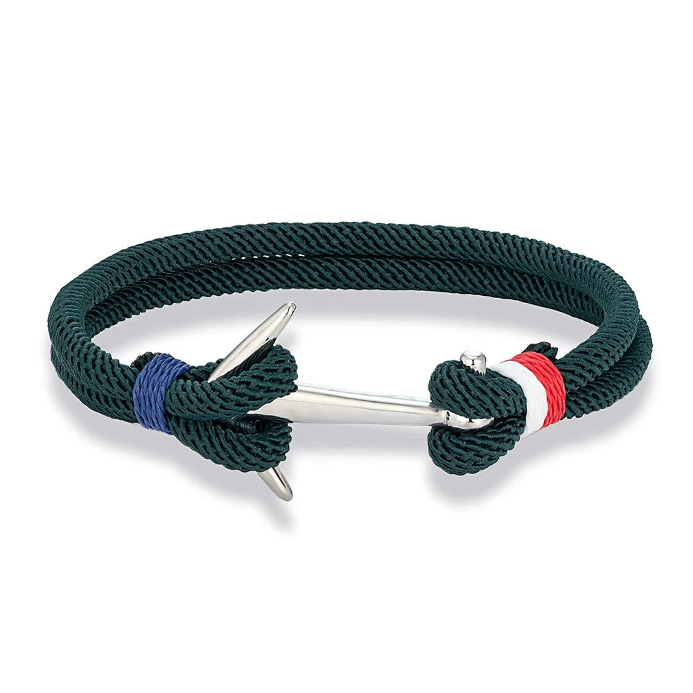 Nautical Steel Double Rope Anchor Bracelet Waterproof, Unisex & Adventure Ready deideas