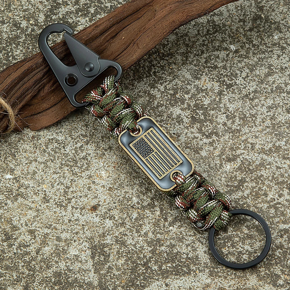 Freedom Clip USA Flag Paracord Keychain
