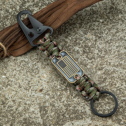 Freedom Clip USA Flag Paracord Keychain