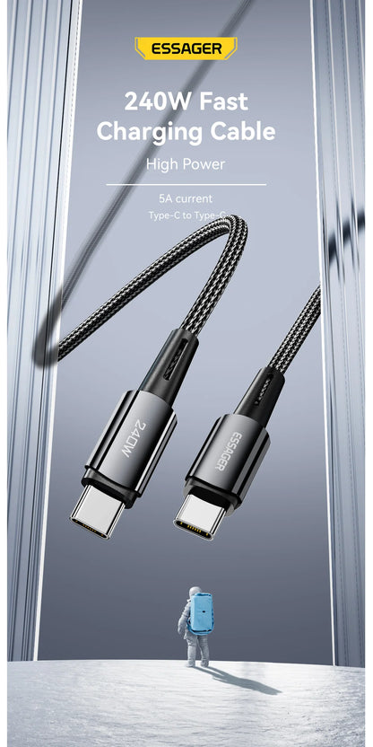 USB-C to USB-C Cable 240W - Ultra Fast Charging Cable 6A PD | Gaming Laptops & High-Power Devices