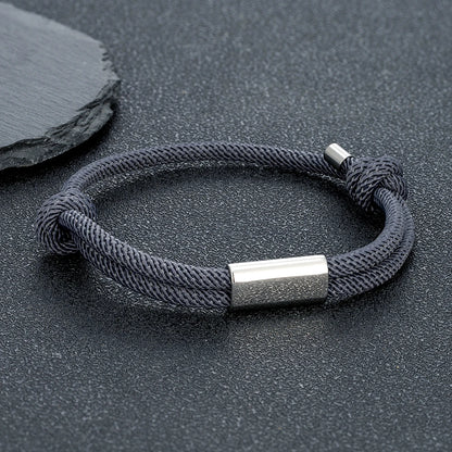 Pulsera de cuerda personalizada – Grabado de nombre personalizado | Náutica Boho Unisex