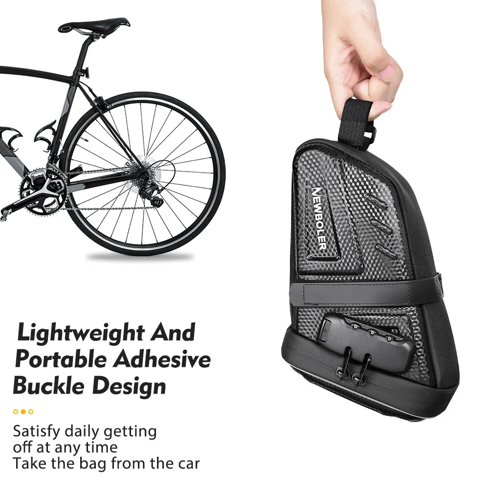 Bike Saddle Bag with Password Lock  Waterproof & Reflective Tool Pouch