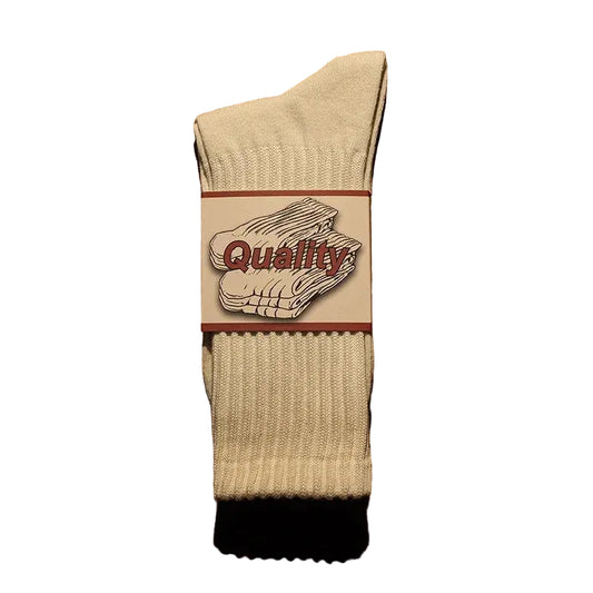 Retro Thick Cotton Crew Socks – Cushioned Mid-Tube
