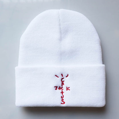 Cactus Embroidery Knit Beanie - Cotton, One Size