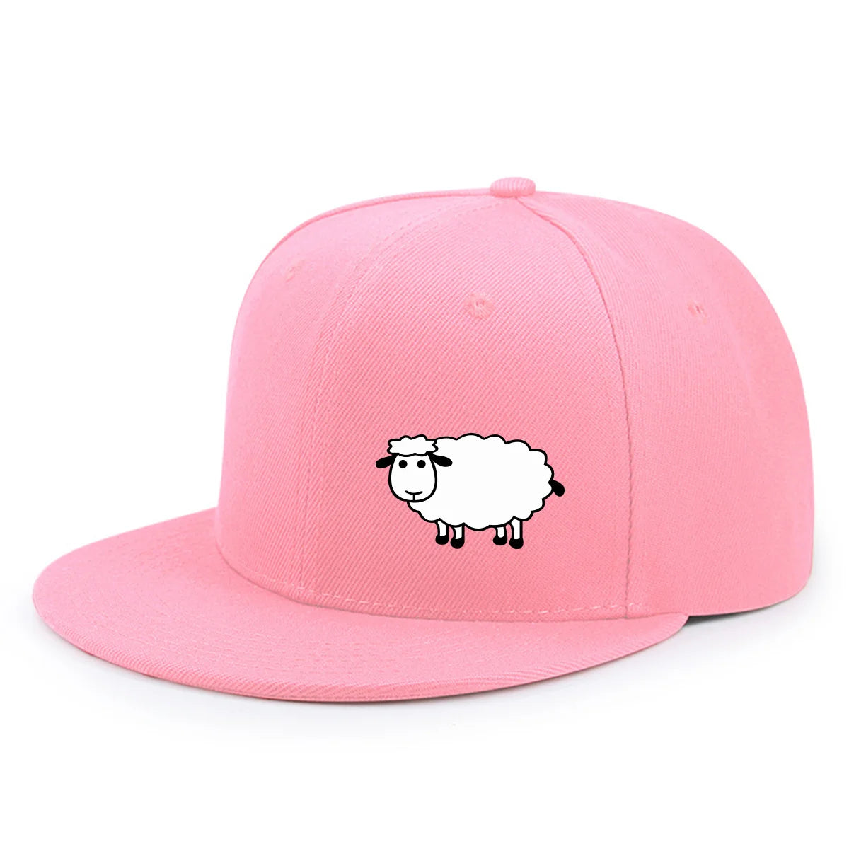 Sheep Pattern Baseball Cap - Adjustable Flat Brim Unisex Street Style Hat