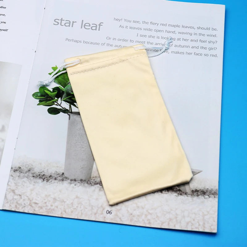 Bolsa para Gafas de Microfibra - Suave con Cordón, 18x9cm, 6 Colores, Unisex