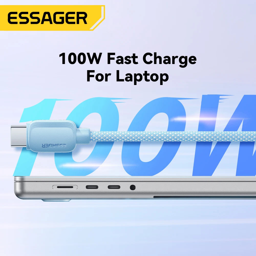 USB-C to USB-C Cable 100W - 5A Fast Charging, Braided