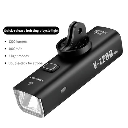Luz de bicicleta recargable - Hasta 1500 lúmenes, IPX6, 4800mAh, USB, 6 modelos