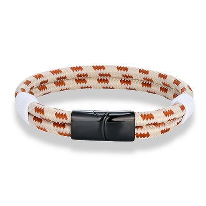 Fashion Nautical Bracelet  Woven Rope with Stainless Steel Accent
