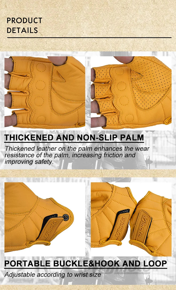 Yellow gloves with thickened palm and portable buckle & hook design on a beige background
