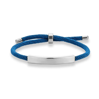 Pulsera de cuerda grabada a medida - Acero inoxidable, ajustable, 15 colores, personalizada