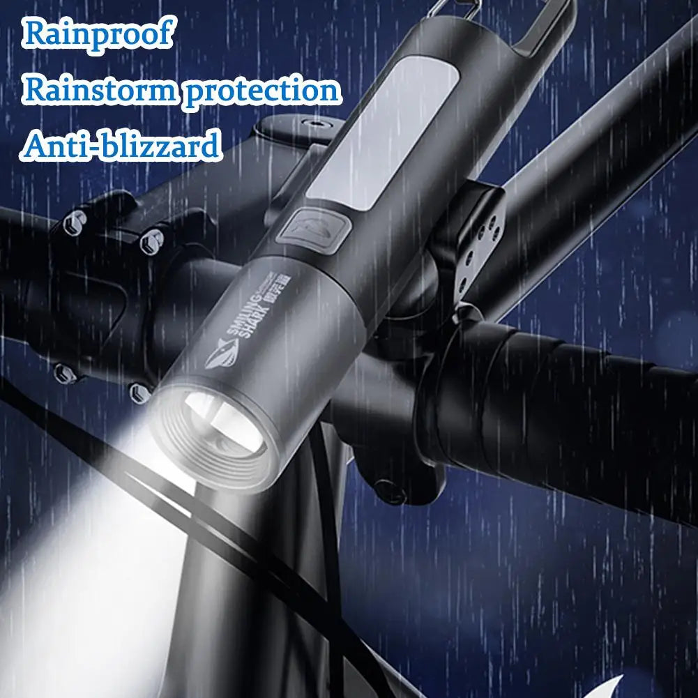 Waterproof USB Rechargeable LED Flashlight with Bicycle Stand