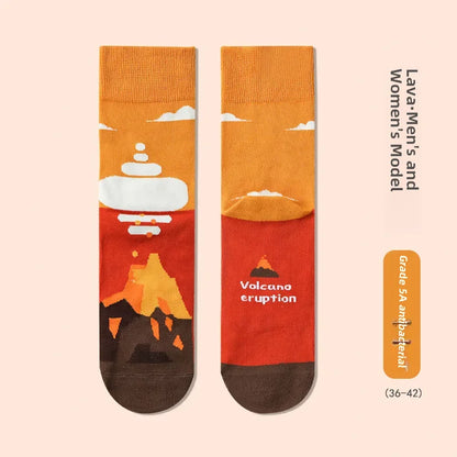 Adventure Ready Cotton Socks Breathable, Anti-Odor, Unisex Mid-Calf Style for Walking, Cycling & Riding