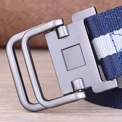 Youth Canvas Belt Dual Ring Buckle, Streetwear Style for Jeans & Cargo Pants deideas
