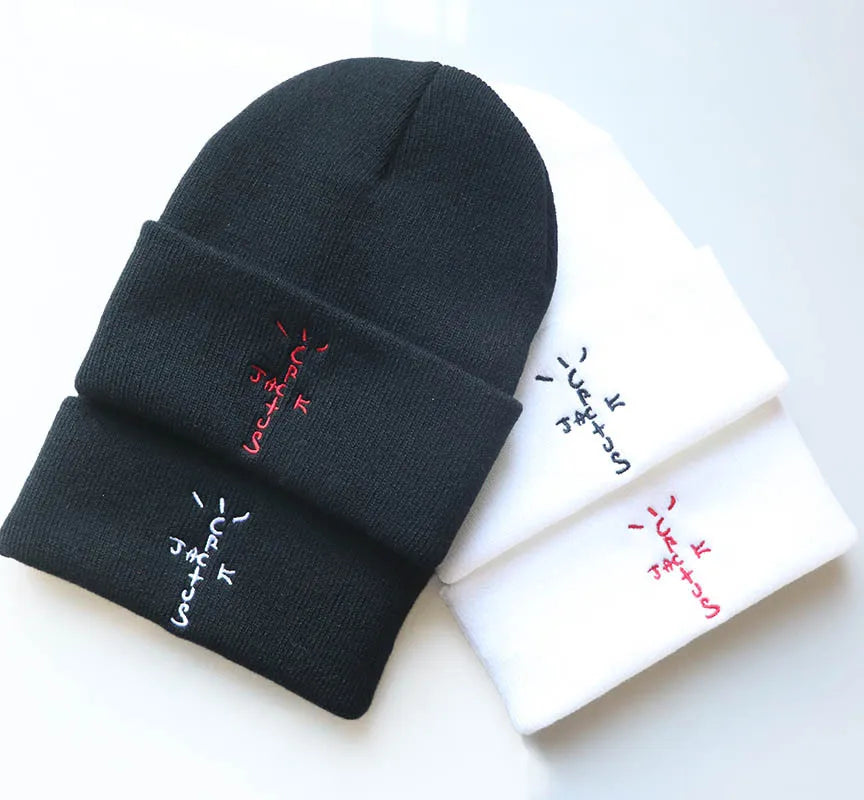 Cactus Embroidery Knit Beanie - Cotton, One Size