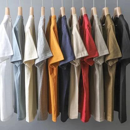 Solid Color Cotton Short Sleeve T-Shirt Top Casual T-Shirts