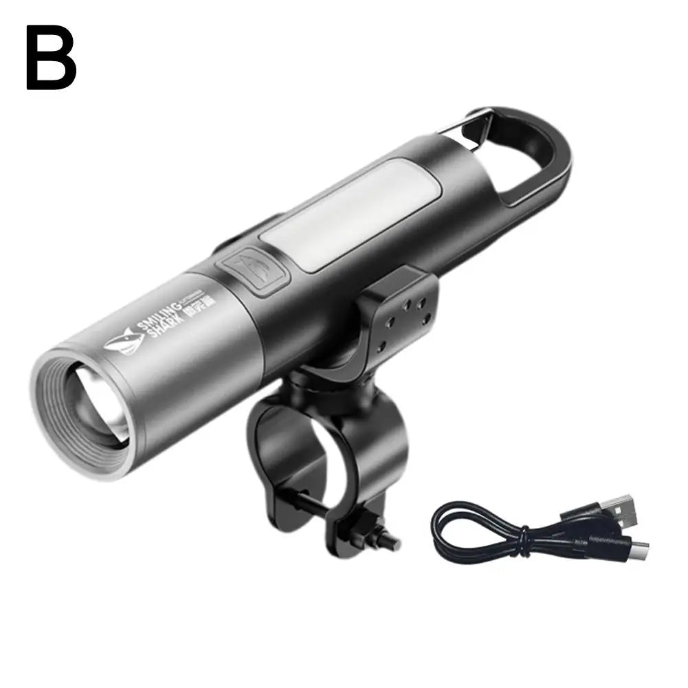 Waterproof USB Rechargeable LED Flashlight with Bicycle Stand
