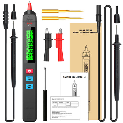 Digital multimeter, voltage detector, tester, contactless smart electric pen, NCV, live cable continuity test, Hz ohms, DC, AC meter
