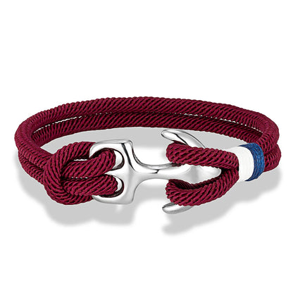 Nautical Survival Bracelet  Dual Rope with Stainless Steel Anchor