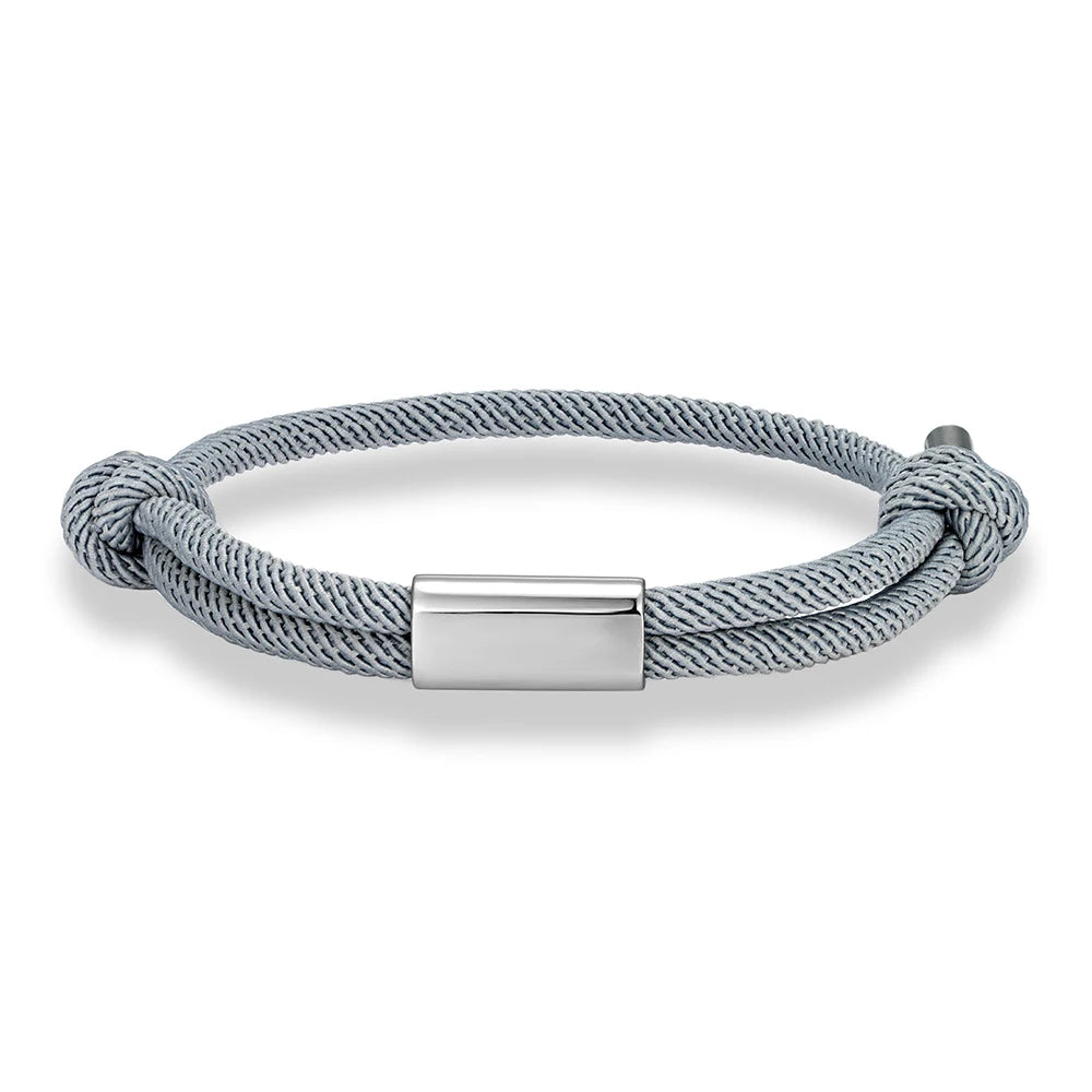 Pulsera de cuerda personalizada – Grabado de nombre personalizado | Náutica Boho Unisex