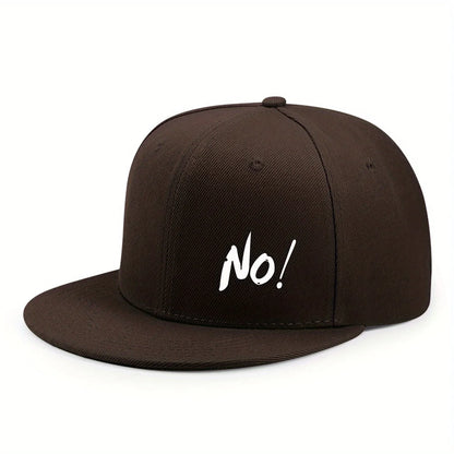 NO Logo Baseball Cap - Minimalist Flat Brim Urban Street Hat Unisex