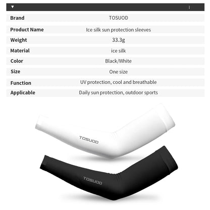 Mangas para brazos de seda helada – Protección UV UPF 50+, refrescantes y de secado rápido | 1, 2 o 3 pares