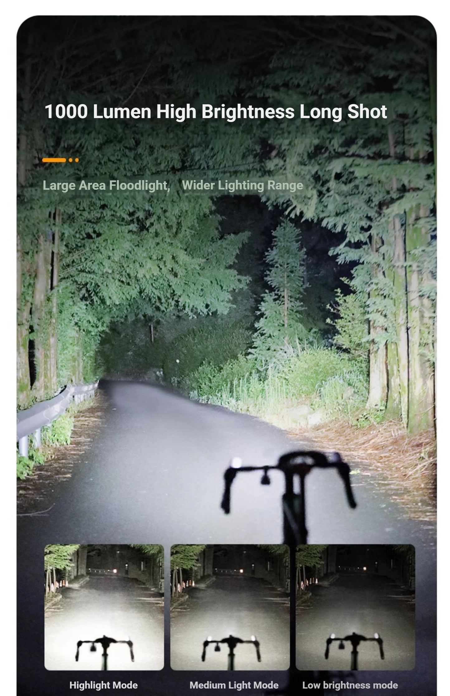 Luz de bicicleta recargable - Hasta 1500 lúmenes, IPX6, 4800mAh, USB, 6 modelos