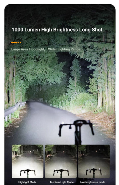 Luz de bicicleta recargable - Hasta 1500 lúmenes, IPX6, 4800mAh, USB, 6 modelos
