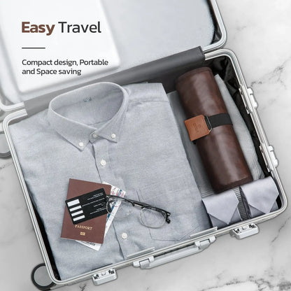 Neceser de piel premium para hombre - Kit de viaje resistente al agua