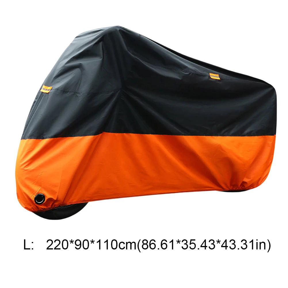 Waterproof Motorcycle Cover - 190T Silver Coated, UV & Rain Protection, Sizes M-XXXXL
