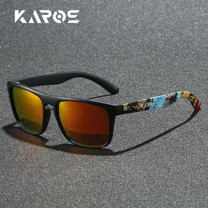 Gafas de sol deportivas polarizadas con estampado de camuflaje - UV400, lente TAC, 63 mm, 10 diseños
