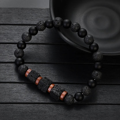 Surf Spirit Volcanic Lava Stone Bracelet - Natural Black Onyx Beads with Healing Properties