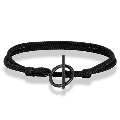 Stylish Rope Bracelet Nautical Design with Stainless Steel OT Buckle