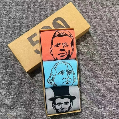 American Legends Art Socks 3-Pack – Historic Figures, Oil Painting Style