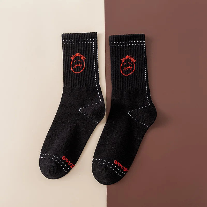 Cactus Jack White Crew Socks - Bandana Design Streetwear Cotton Blend | Men's EUR 36-43