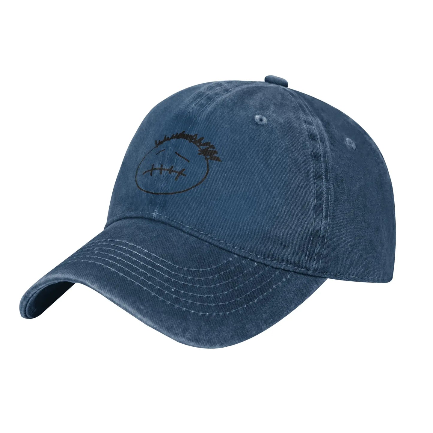 Distressed Washed Snapback Cap Cotton, One Size