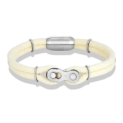 Biker Chain Magnetic Bracelet Rugged Rope & Rock Style