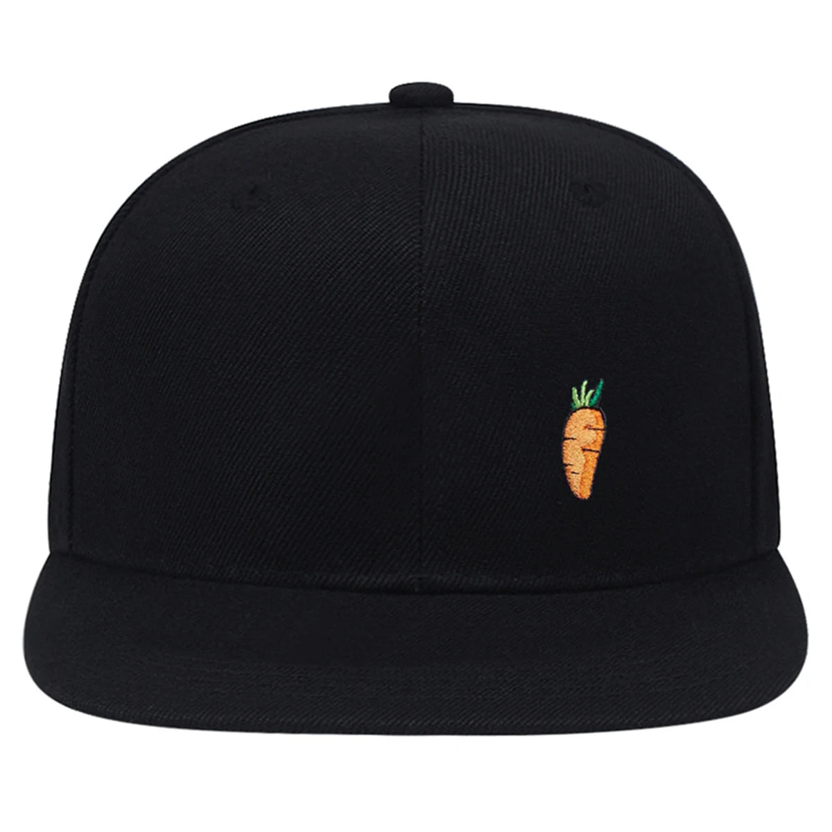 Gorra de béisbol hip-hop con bordado de zanahoria - Gorra informal ajustable