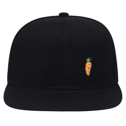 Gorra de béisbol hip-hop con bordado de zanahoria - Gorra informal ajustable
