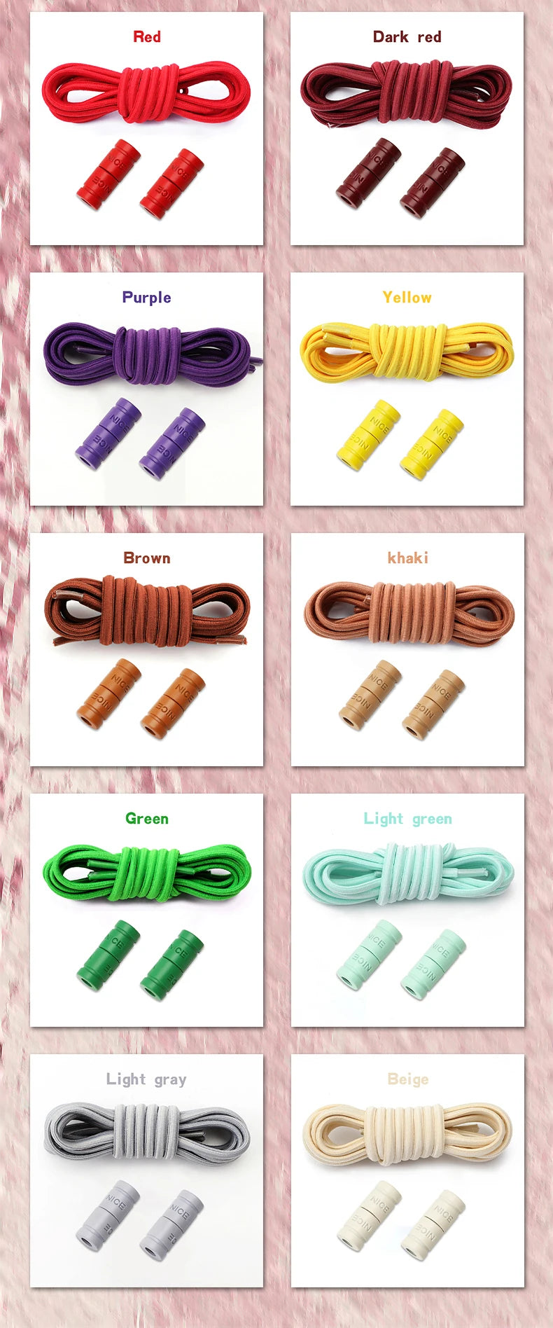 No-Tie Elastic Shoelaces with Color Buckle