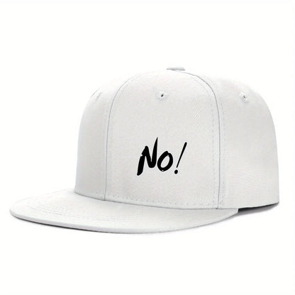 NO Logo Baseball Cap - Minimalist Flat Brim Urban Street Hat Unisex
