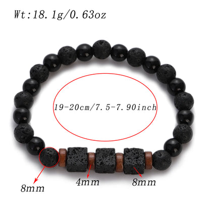 Surf Spirit Volcanic Lava Stone Bracelet - Natural Black Onyx Beads with Healing Properties
