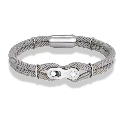 Biker Chain Magnetic Bracelet Rugged Rope & Rock Style