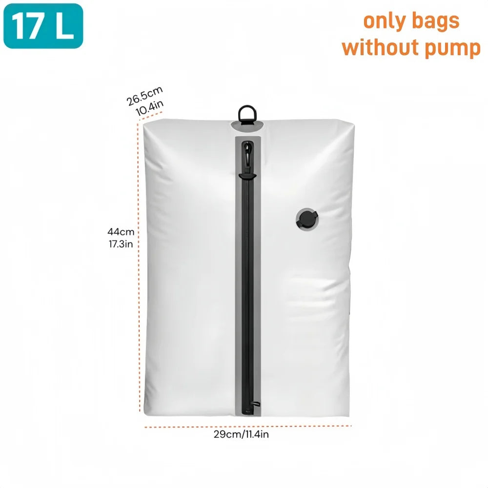 17L Vacuum Compression Storage Bag – Reusable Travel Bag with Electric Pump