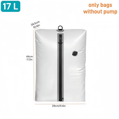 17L Vacuum Compression Storage Bag – Reusable Travel Bag with Electric Pump